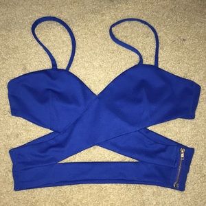 Strappy Blue Crop Top